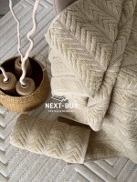 Полотенца Multi Dark Beige – Турция, 100% хлопок, тёмный беж с объёмным узором 2 шт. — изображение 5