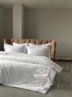 Постільна білизна Maison D’or Lamour Rose основа біла, з вишивкою рожевих сердечок, преміум сатин 300ТС, Туреччина - Зображення 9