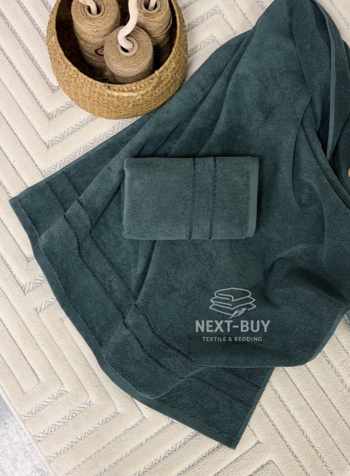 Набір махрових рушників Line Dark Green 2 шт: 50×90, 70×140, Туреччина - Зображення 4