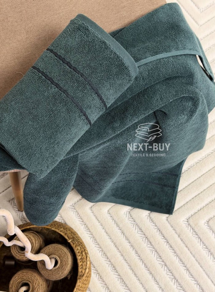 Набір махрових рушників Line Dark Green 2 шт: 50×90, 70×140, Туреччина - Зображення 3