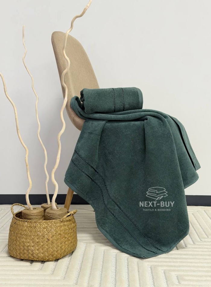 Набір махрових рушників Line Dark Green 2 шт: 50×90, 70×140, Туреччина - Зображення 2