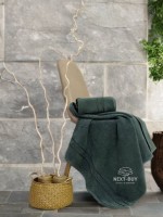 Набір махрових рушників Line Dark Green 2 шт: 50×90, 70×140, Туреччина