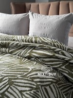 Плед TROPICANA Haki 200×220 — оливковий плед, бавовняний плед Туреччина - Зображення 5