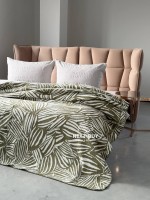 Плед TROPICANA Haki 200×220 — оливковий плед, бавовняний плед Туреччина - Зображення 3