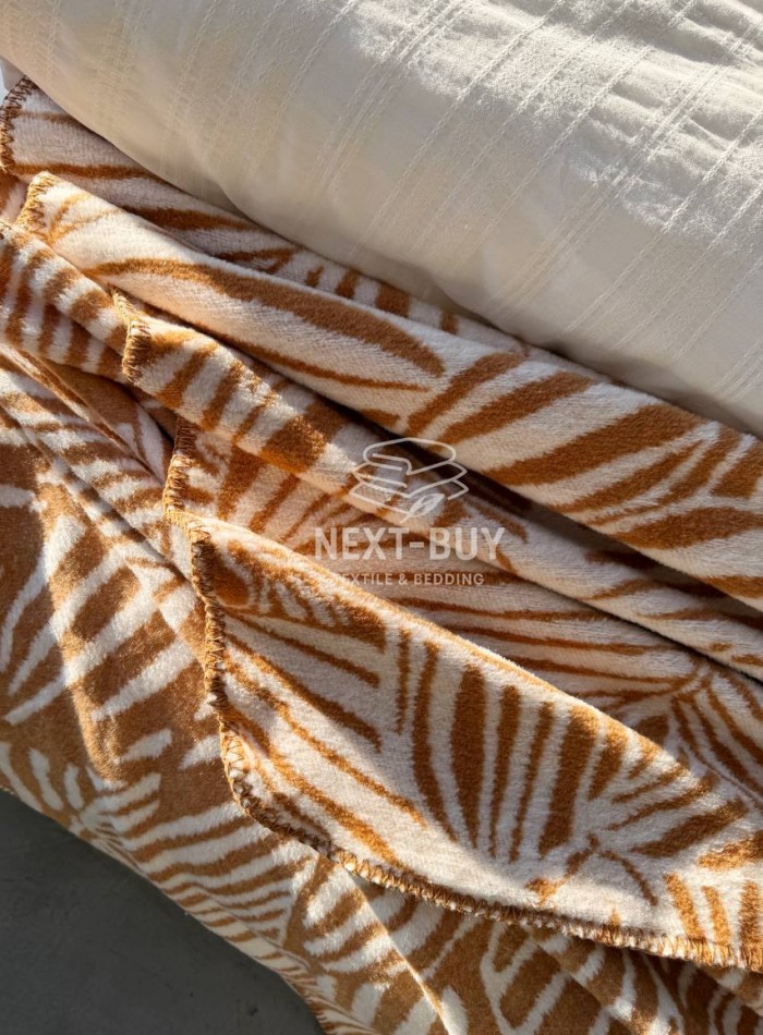Плед TROPICANA Hardal 150×220 — гірчичний плед, бавовняний плед Туреччина - Зображення 7