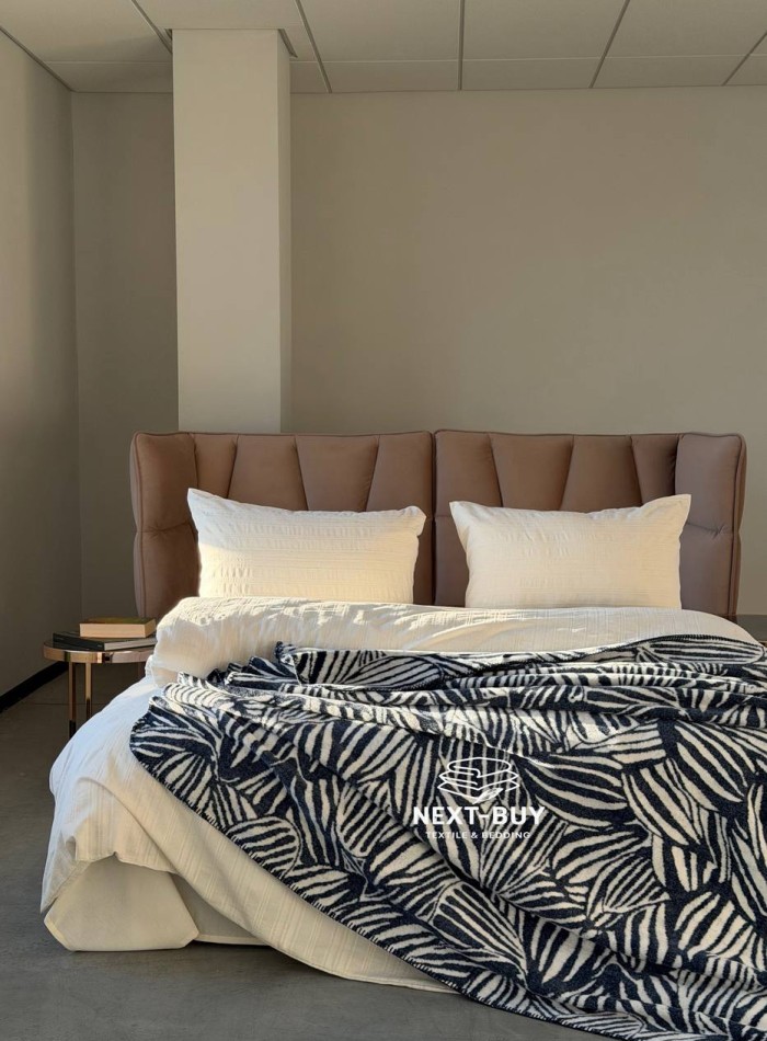 Плед TROPICANA Indigo 150×220 — плед індиго, бавовняний плед Туреччина - Зображення 3
