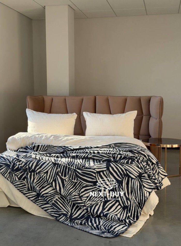 Плед TROPICANA Indigo 200×220 — плед індиго, бавовняний плед Туреччина - Зображення 3