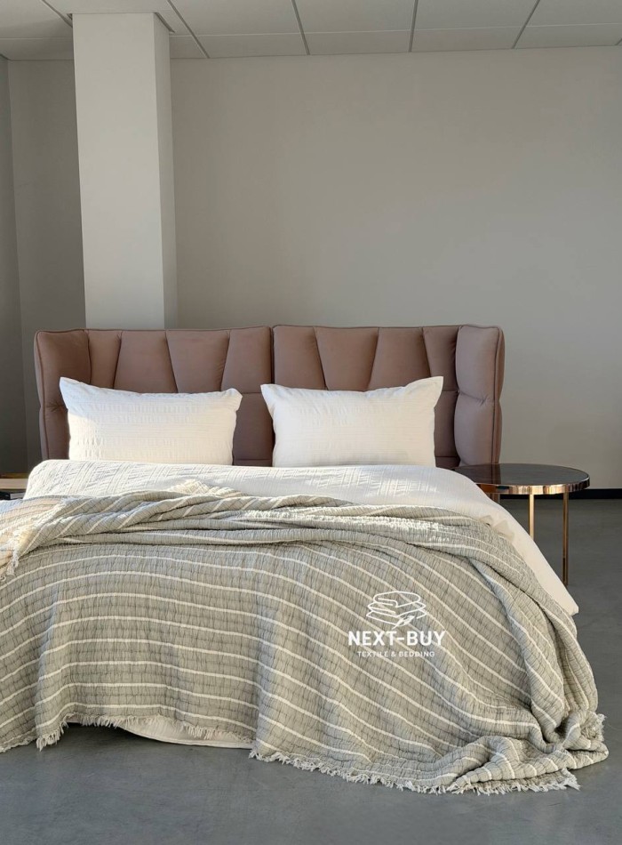 Муслінове покривало Saheser Luca Light Olive — 100% бавовна, 5-шаровий муслін, Туреччина - Зображення 2