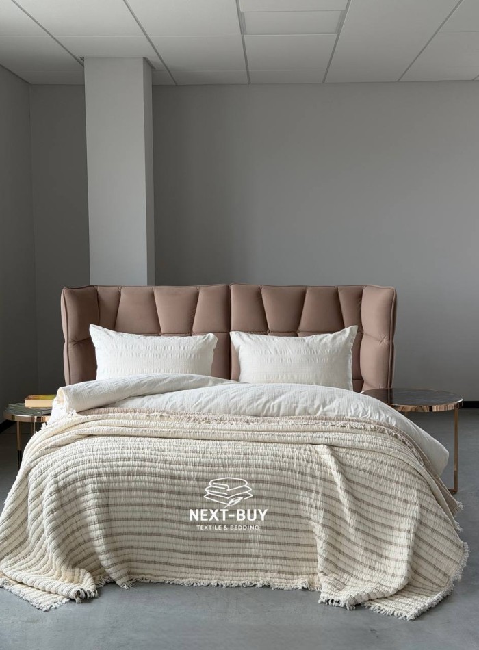 Муслінове покривало Saheser Luca Bej — 100% бавовна, 5-шаровий муслін, Туреччина - Зображення 6