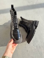 Женские Зимние кожаные ботинки с натуральным мехом, чёрные (еврозима) Step — изображение 6
