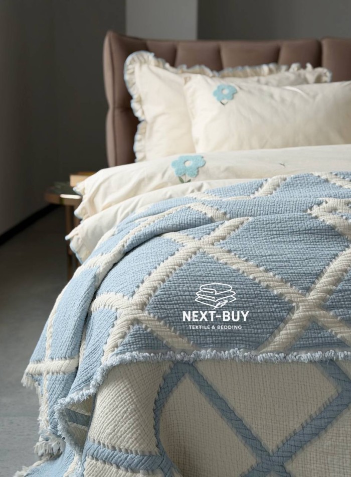 Муслінове покривало Sage Bloom Blue 230×250 см - Зображення 7