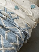 Муслінове покривало Sage Bloom Blue 230×250 см - Зображення 9