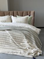 Муслиновое покрывало Lausson Luca Light Olive — 100% хлопок, 5-слойный муслин, Турция — изображение 3
