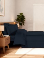Постільна білизна Montova Navy Blue La Romano premium сатин Євро 200×220 - Зображення 4