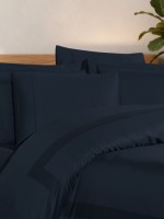 Постільна білизна Montova Navy Blue La Romano premium сатин Євро 200×220 - Зображення 2