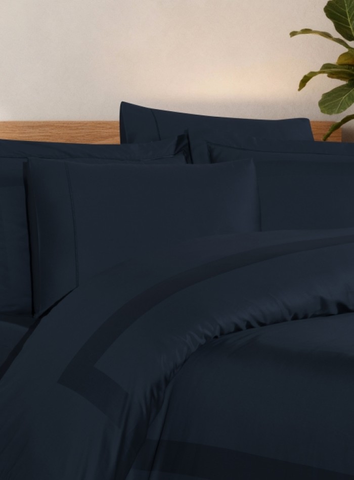 Постільна білизна Montova Navy Blue La Romano premium сатин Євро 200×220 - Зображення 2