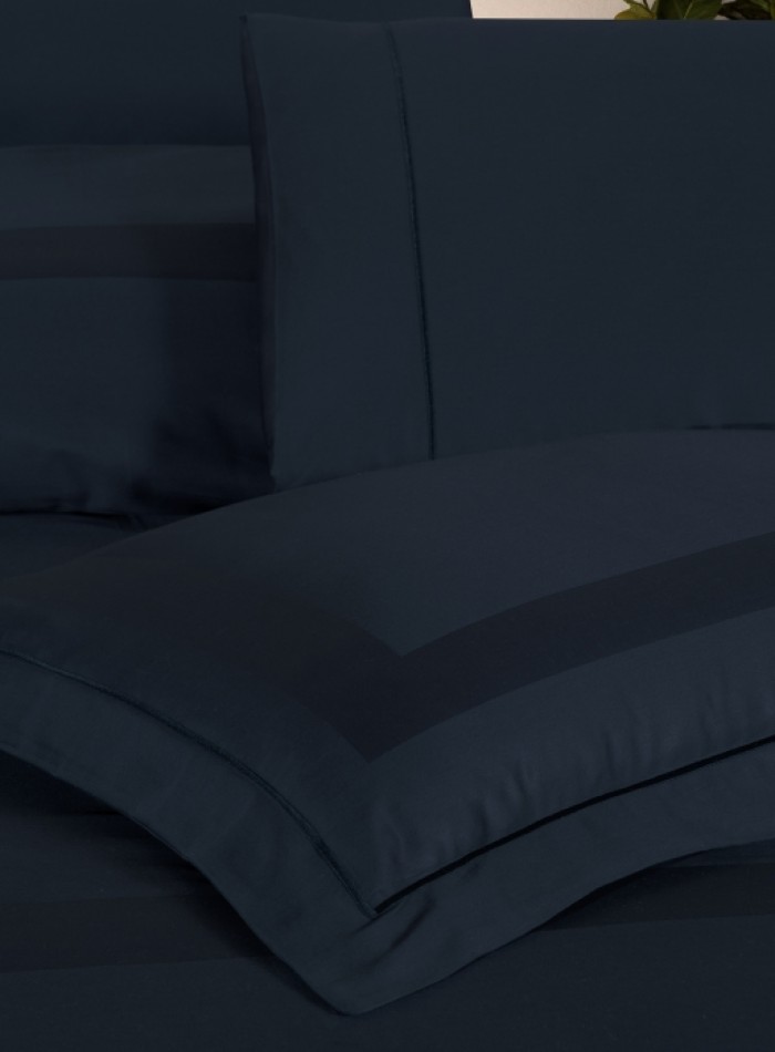 Постільна білизна Montova Navy Blue La Romano premium сатин Євро 200×220 - Зображення 3