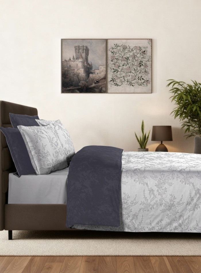 Постільна білизна Merida Grey La Romano premium сатин Євро 200×220 - Зображення 5