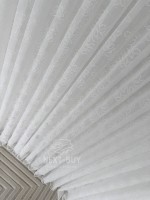 Тюль білий льон з вишивкою в листочки Linen Whisper White, Туреччина - Зображення 7