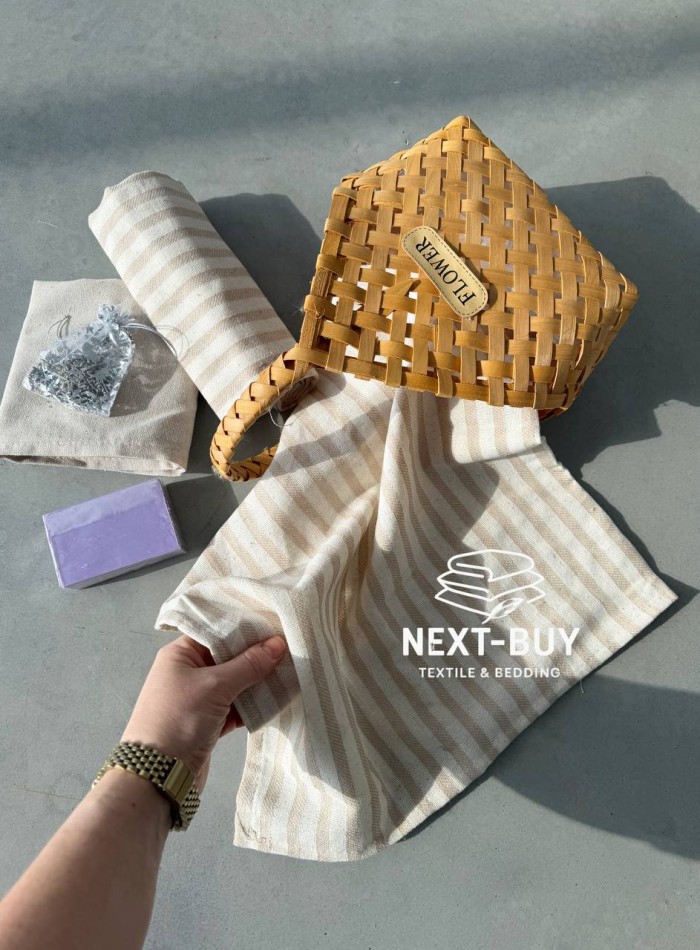 Набір кухонних лляних рушників Mercan Rose з ароматним милом лаванда Туреччина 40х60 - Зображення 3