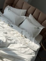 Постільна білизна євро Saheser Harmony Варена бавовна з вишивкою - Зображення 3