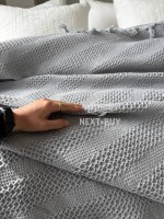 Натуральное, легкое пике Saheser Opera Grey евро Турция — изображение 6