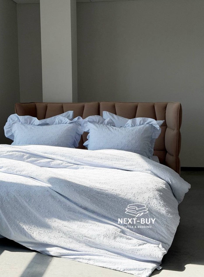 Постільна білизна Istanbul Home Collection Resital Blue, варена бавовна, євро комплект 200×22 - Зображення 8