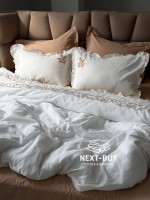 Постельное бельё Saheser Nova Bej евро 200×220 из варёного хлопка с вышивкой, Турция — изображение 10