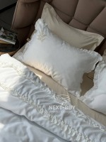 Постельное бельё Saheser Nova Stone евро 200×220 из варёного хлопка с вышивкой, Турция — изображение 4