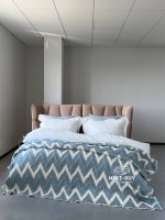 Двостороннє муслінове покривало Saheser Loren Blue 240×260 см + наволочки | 100% бавовна, жаккард, Туреччина