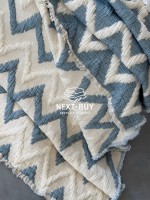 Двостороннє муслінове покривало Saheser Loren Blue 240×260 см + наволочки | 100% бавовна, жаккард, Туреччина - Зображення 8