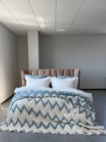 Двостороннє муслінове покривало Saheser Loren Blue 240×260 см + наволочки | 100% бавовна, жаккард, Туреччина - Зображення 2