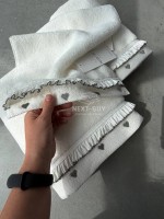 Преміальний набір рушників Maison D’or Ruffle Love Ecru-Grey, 100% бавовна, Туреччина, luxury подарунок