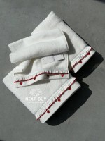 Преміальний набір рушників Maison D’or Ruffle Love Ecru-Red 100% бавовна, подарунок luxury рівня - Зображення 4