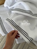 Набір рушників преміум класу в англійському стилі Puraligne Maison D’or Grey & White, 100% бавовна