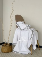 Набір рушників преміум класу в англійському стилі Puraligne Maison D’or Grey & White, 100% бавовна - Зображення 4