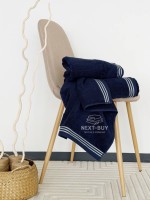 Набір махрових рушників Puraligne Navy Soft Cotton Maison D’or | 100% бавовна | 3 рушники Luxury Set - Зображення 3