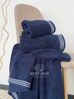 Набір махрових рушників Puraligne Navy Soft Cotton Maison D’or | 100% бавовна | 3 рушники Luxury Set - Зображення 2