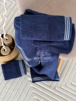 Набір махрових рушників Puraligne Navy Soft Cotton Maison D’or | 100% бавовна | 3 рушники Luxury Set - Зображення 4