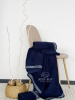 Набір махрових рушників Puraligne Navy Soft Cotton Maison D’or | 100% бавовна | 3 рушники Luxury Set - Зображення 5