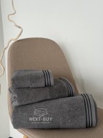Набір махрових рушників Puraligne Antrasit Soft Cotton Maison D’or | антрацит | 100% бавовна | 3 рушники Luxury Set - Зображення 5