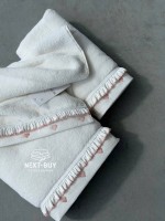 Преміальний набір рушників Maison D’or Ruffle Love Ecru-Rose 100% бавовна, подарунковий luxury набір - Зображення 3