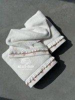 Преміальний набір рушників Maison D’or Ruffle Love Ecru-Rose 100% бавовна, подарунковий luxury набір - Зображення 2