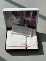 Преміальний набір рушників Maison D’or Ruffle Love Ecru-Rose 100% бавовна, подарунковий luxury набір - Зображення 4