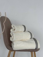 Набір махрових рушників Puraligne Cream Soft Cotton Maison D’or | кремовий | 100% бавовна | 3 рушники Premium Gift Set - Зображення 7