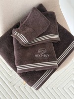 Набір махрових рушників Puraligne Brown Soft Cotton Maison D’or | коричневий | 100% бавовна | 3 рушники Premium Gift Set - Зображення 4