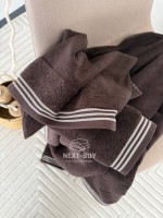 Набір махрових рушників Puraligne Brown Soft Cotton Maison D’or | коричневий | 100% бавовна | 3 рушники Premium Gift Set