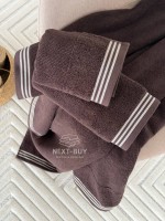 Набір махрових рушників Puraligne Brown Soft Cotton Maison D’or | коричневий | 100% бавовна | 3 рушники Premium Gift Set - Зображення 3