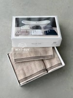 Набір махрових рушників Puraligne Beige Soft Cotton Maison D’or | бежевий | 100% бавовна | 3 рушники Premium Gift Set - Зображення 4