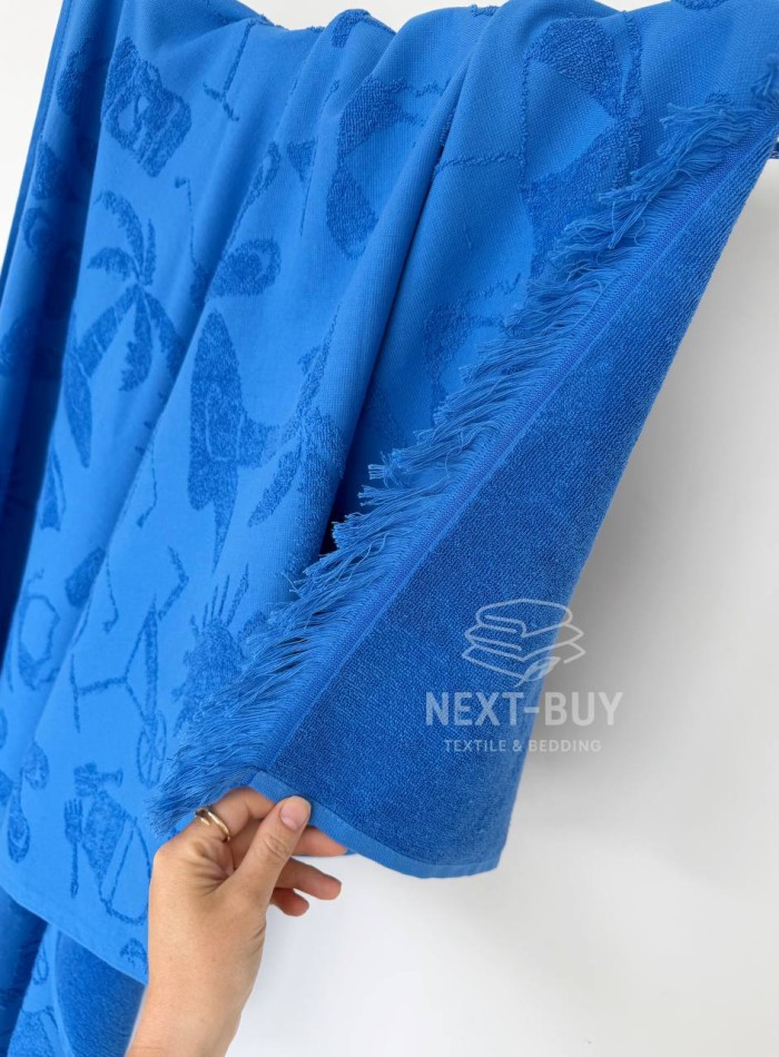 Пляжний рушник Maison D’or MIAMI Blue 100×200 см махра, преміум бавовна Туреччина - Зображення 7
